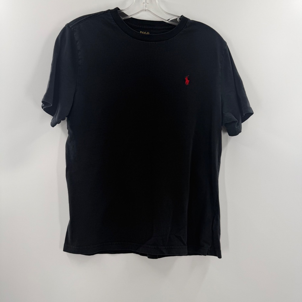 Polo Ralph Lauren Boys T-Shirt Black Red Pony Logo Crew Neck Short Sleeve